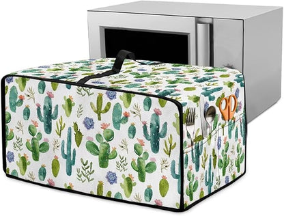 Watercolor Cactus Floral Print Toaster Oven Cover Waterproof Polyester-Linen by HwzdsyxlCreativeHomeDecor