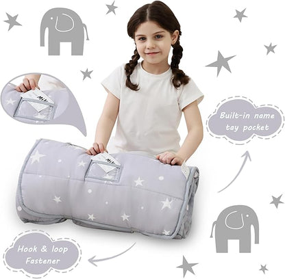 Toddler Nap Mat with Pillow and Blanket, Extra Large Rolled Napping Mats - Image 3