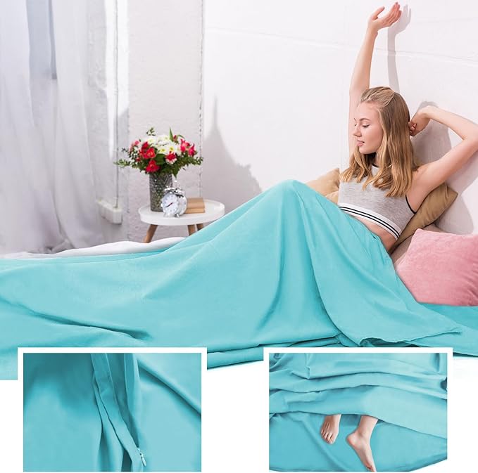 Sleeping Bag Liner, Travel Sheet & Adult Sleep Sack, Camping Sheets Travel - Image 5