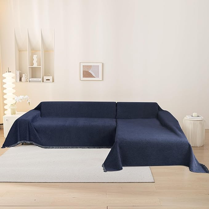 MEETSKY Navy Blue Couch Cover Sectional Sofa Covers Washable Couch Cover Sofa - Image 7