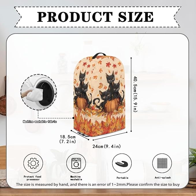 Pumpkins Black Cats Kitchen Blender Dust Cover Food Processor Dust Protection - Image 5