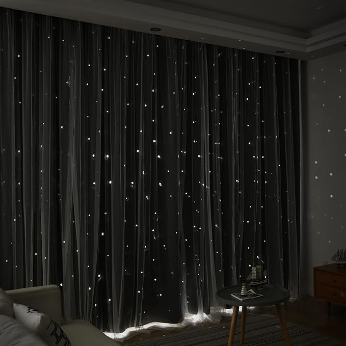 Kinryb Kids Blackout Curtains for Bedroom/Living Room/Classroom, Sheer Overlay - Image 6