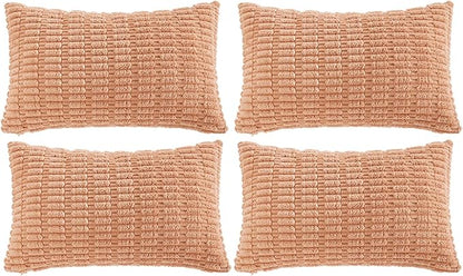 Fancy Homi 4 Packs Peach Decorative Throw Pillow Covers 16x24 Inch by Fancy+Homi