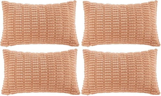 Fancy Homi 4 Packs Peach Decorative Throw Pillow Covers 16x24 Inch by Fancy+Homi