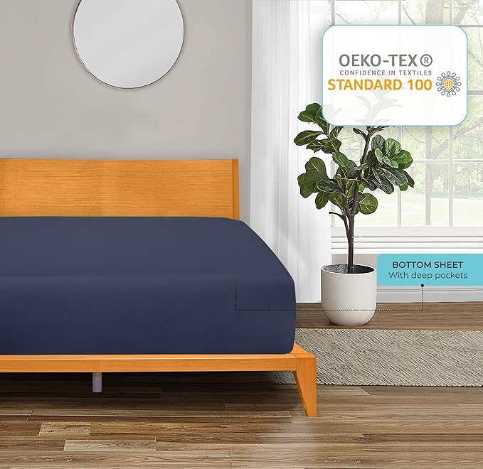 ROYALE LINENS 300 Thread Count 100% Long Staple Combed Cotton Fitted Sheet Twin - Image 7
