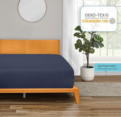 ROYALE LINENS 300 Thread Count 100% Long Staple Combed Cotton Fitted Sheet Twin - Image 7