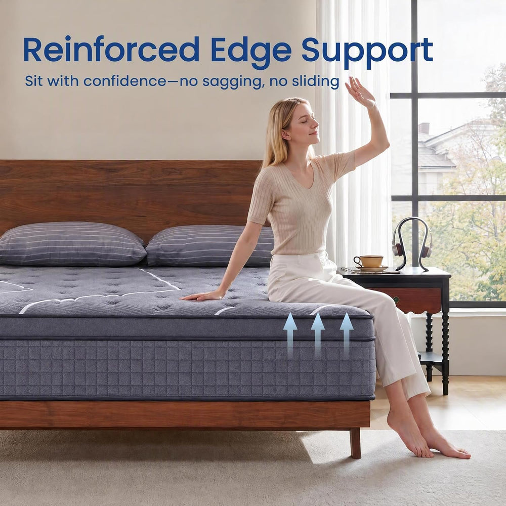 Full Mattress, 8 Inch Gel Memory Foam Hybrid Mattress, Medium Firm