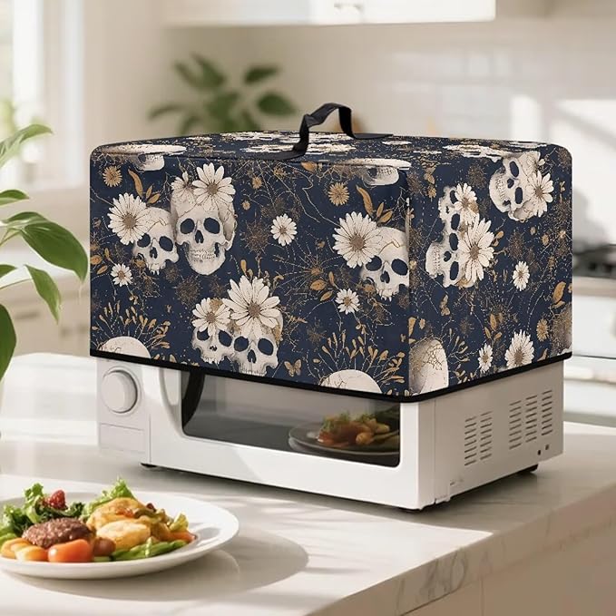 Microwave Oven Cover, Skull Halloween Dust Oil Proof Waterproof Machine - Image 3