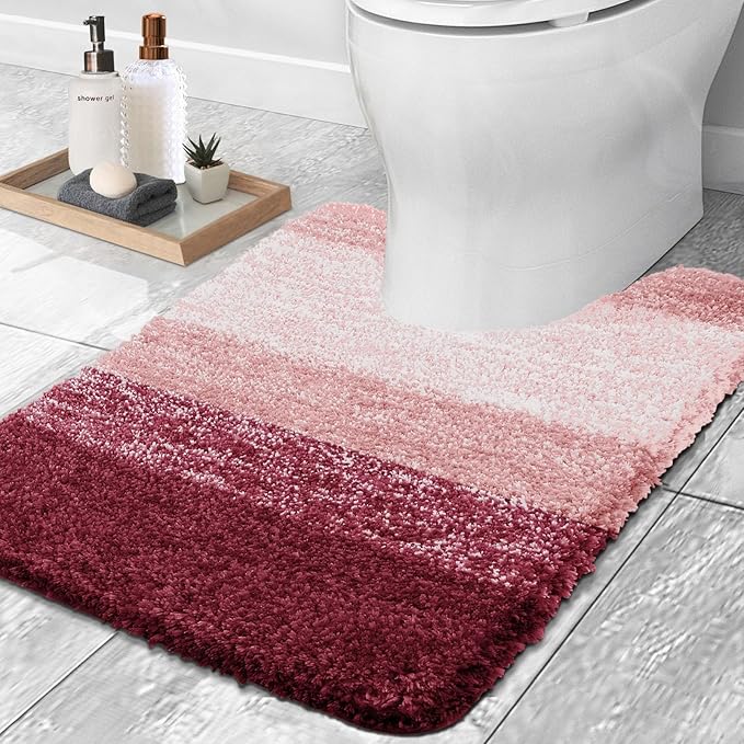OLANLY Luxury Toilet Rugs U-Shaped 24x20, Extra Soft and Absorbent Microfiber by OLANLY