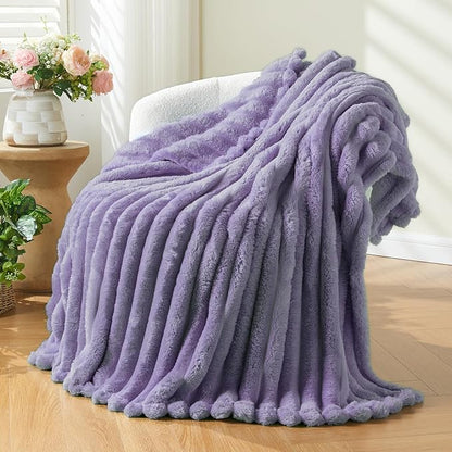 NEWCOSPLAY Super Soft Throw Blanket Lavender Premium Silky Flannel Fleece 3D by NEWCOSPLAY