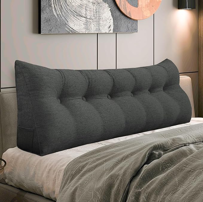 Daneey Headboard Pillow Queen, Triangular Wedge Pillow Headboard, by Daneey