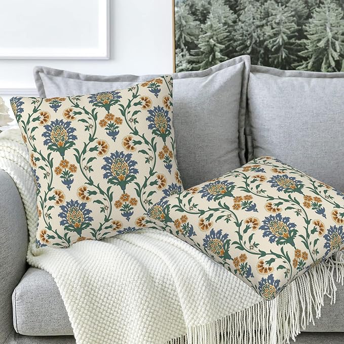 Vintage Floral Throw Pillow Cover Case Traditional Turkish Throw Pillows Set of - Image 5
