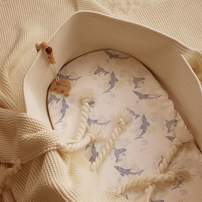 Gllquen Baby Bassinet Sheets Set 2-Pack, Breathable Cozy Bassinet Fitted Sheet - Image 4