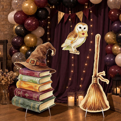3Pcs Halloween Magical Wizard Decorations, 3Ft Cardboard Cutouts