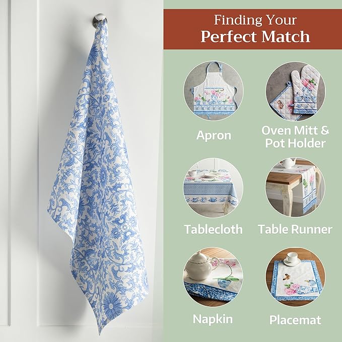 Maison d' Hermine Kitchen Towels Set of 3 100% Cotton 27.50" x 20" Reusable - Image 5