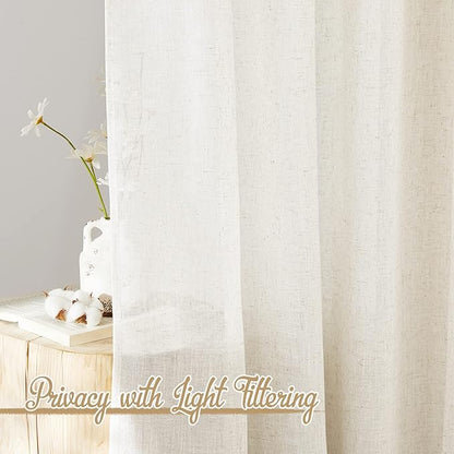 NICETOWN Linen Burlap 144 inches Long Curtains - Image 6