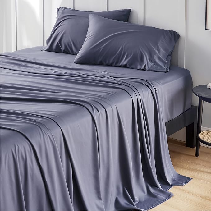 Bedsure California King Sheet Sets, Cooling Sheets, Rayon Derived from Bamboo by BEDSURE