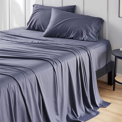 Bedsure California King Sheet Sets, Cooling Sheets, Rayon Derived from Bamboo by BEDSURE