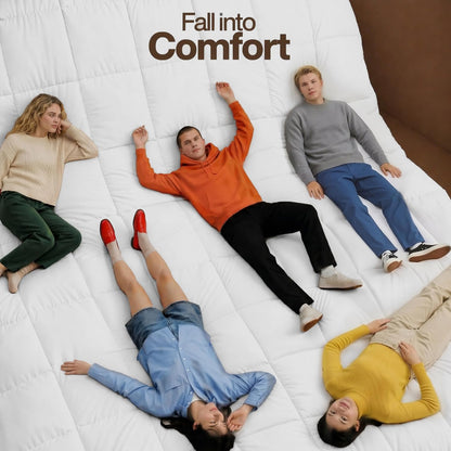 utopia bedding full size comforter, duvet insert, white, close-up detail