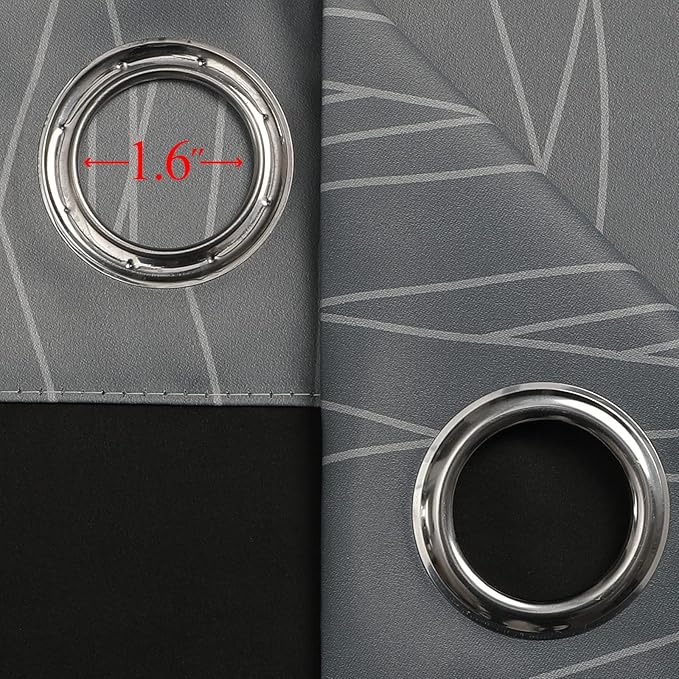 Estelar Textiler Grey and Greyish White Gradient Blackout Curtains 102 Inches - Image 7