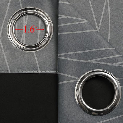 Estelar Textiler Grey and Greyish White Gradient Blackout Curtains 102 Inches - Image 7
