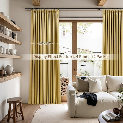 Joywell Pinch Pleated 100% Blackout Linen Curtains 120 Inch Long Insulated - Image 8