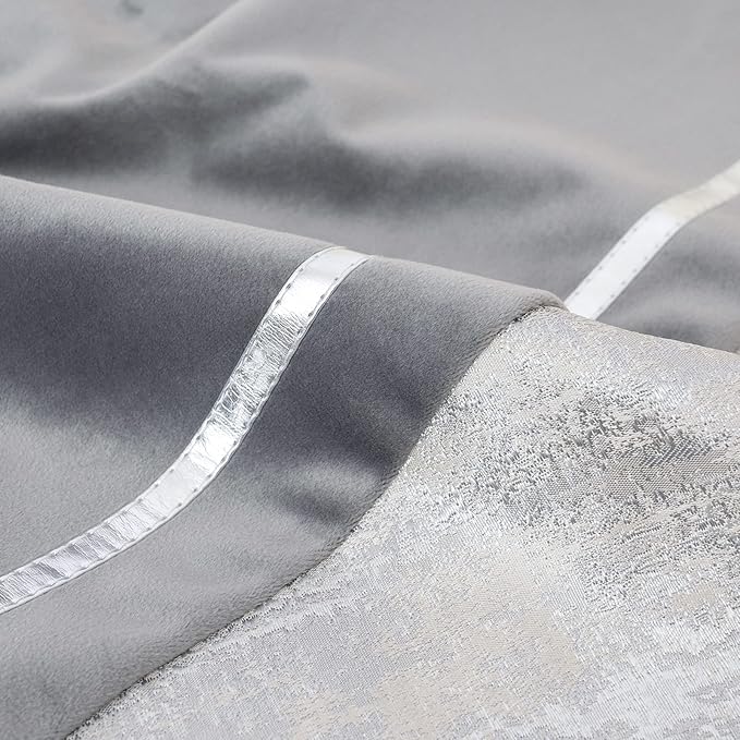 Alerfa 12 x 20 Inch Gray Silver Leather Patchwork Velvet & Polyester Cushion - Image 8