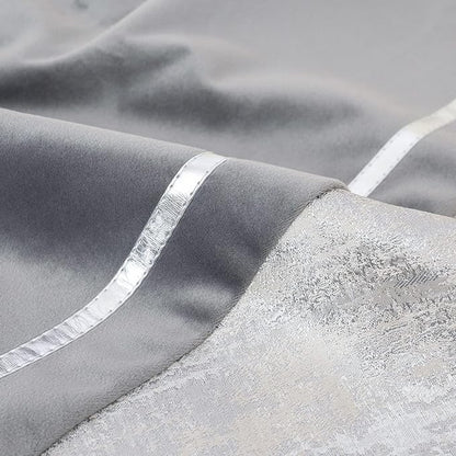 Alerfa 12 x 20 Inch Gray Silver Leather Patchwork Velvet & Polyester Cushion - Image 8
