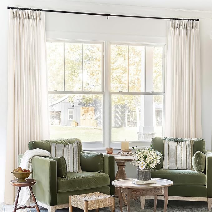 Natural Pinch Pleated Curtains 132 Inch Length - Image 9