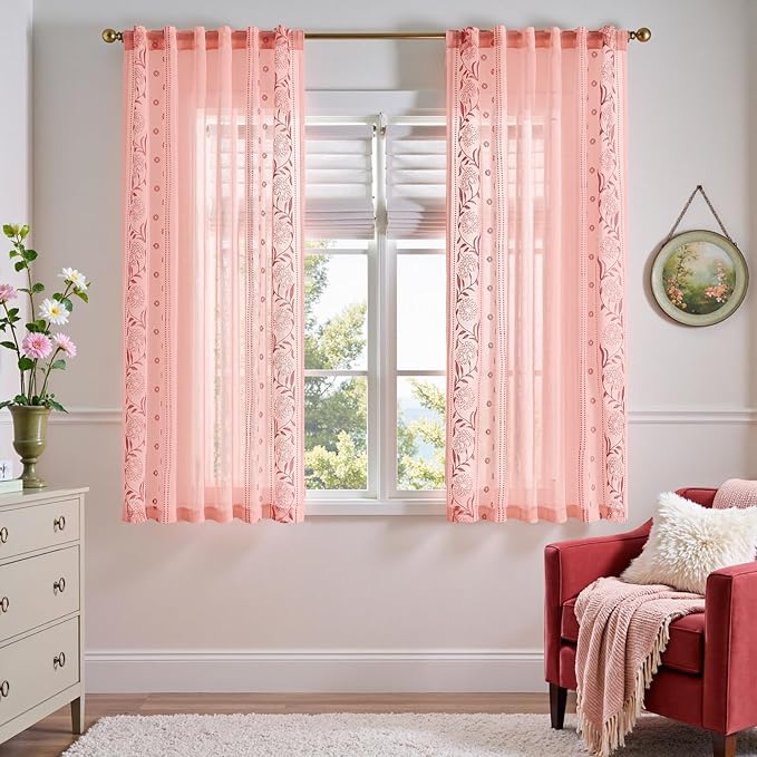 jinchan Winslow Sheer Curtains 63 Inch Length - Image 6