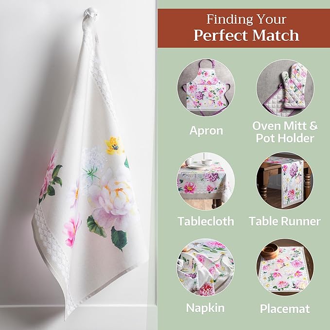 Maison d' Hermine Kitchen Towels Set of 3 100% Cotton 27.50" x 20" Reusable - Image 5
