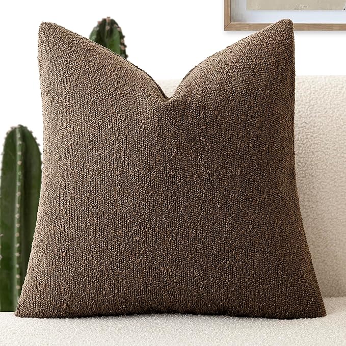 Foindtower Decorative Textured Boucle Throw Pillow Covers Accent Solid Pillow by Foindtower