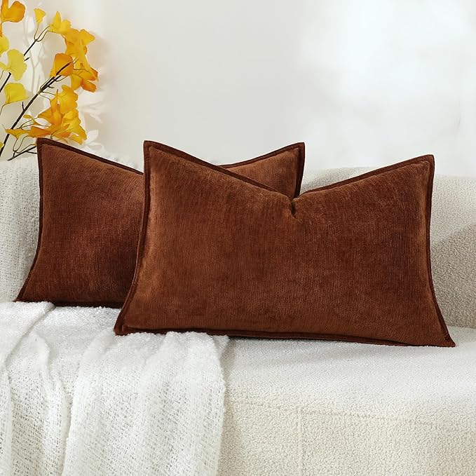 Stellhome Set of 2 Fall Decorative Pillow Covers Super Soft Textured Lumbar by Stellhome