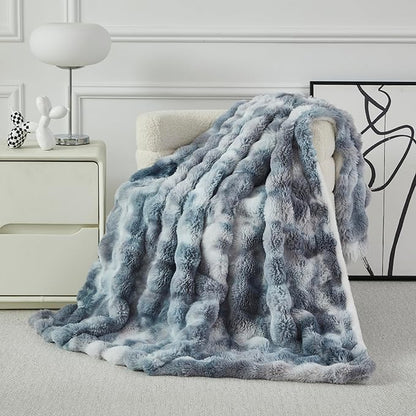Faux Fur Throw Blanket for Couch Cozy Fuzzy Soft Plush Thick Fluffy Fleece - Image 6