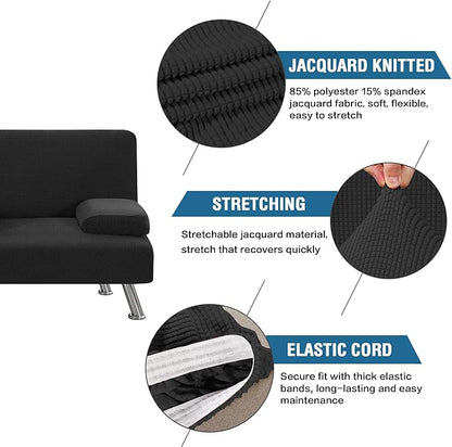 H.VERSAILTEX 4 Pieces Stretch Futon Covers Sofa Bed Slipcover - Image 4