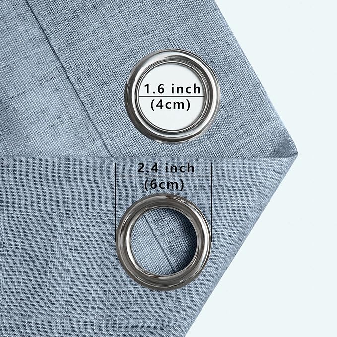 Dusty Blue Sheer Curtains 96 Inches Long - Image 7