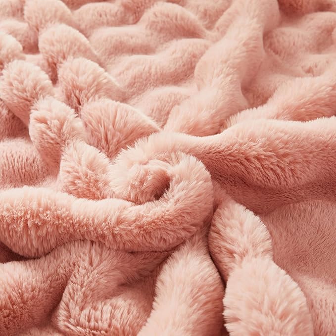 Faux Fur Throw Blanket for Couch Cozy Fuzzy Soft Plush Thick Fluffy Fleece - Image 3