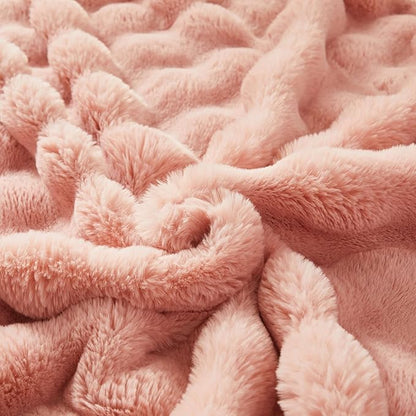 Faux Fur Throw Blanket for Couch Cozy Fuzzy Soft Plush Thick Fluffy Fleece - Image 3