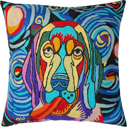 Picasso Dog Pillow Cover | Starry Night & Abstract Dogs Accent Pillows | Hand by Kashmir+Designs