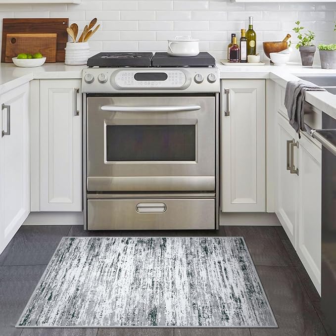 Modern Abstract Entryway Rug Indoor 2x3 Washable Rug Non-Slip Soft Small Area - Image 2