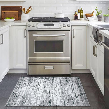 Modern Abstract Entryway Rug Indoor 2x3 Washable Rug Non-Slip Soft Small Area - Image 2