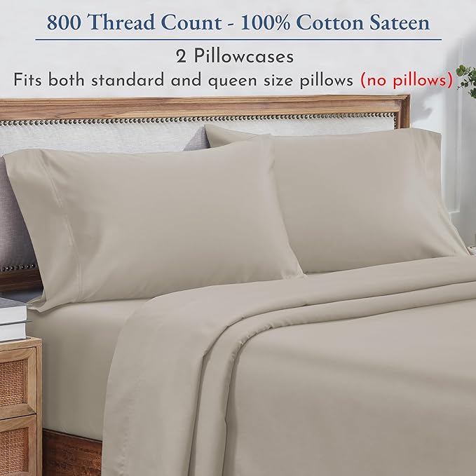 California Design Den Pillow Cases Standard Size Set of 2-800 Thread Count - Image 2