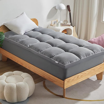 SLEEP ZONE Mattress Topper Twin Size, Extra Thick Fitted Mattress Pad by SLEEPZONELIFE