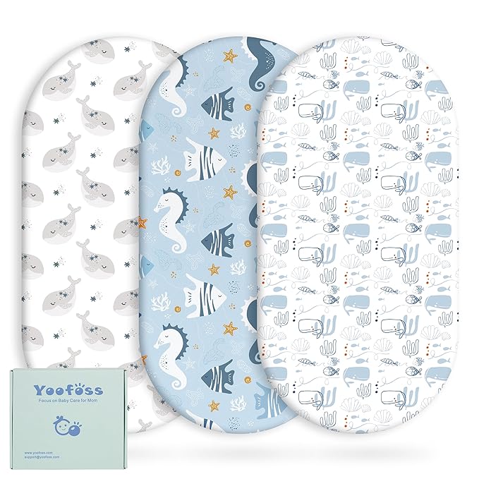Yoofoss Bassinet Sheets for Baby, Baby Delight, Angelbliss, Soft Breathable by YOOFOSS