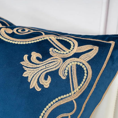 Aeckself European Floral Pillow Cover 20x20 Inch, Luxury Velvet Embroidered - Image 5