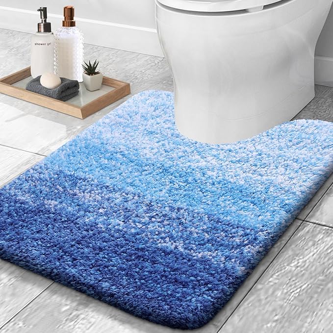 OLANLY Luxury Toilet Rugs U-Shaped 24x20, Extra Soft and Absorbent Microfiber by OLANLY