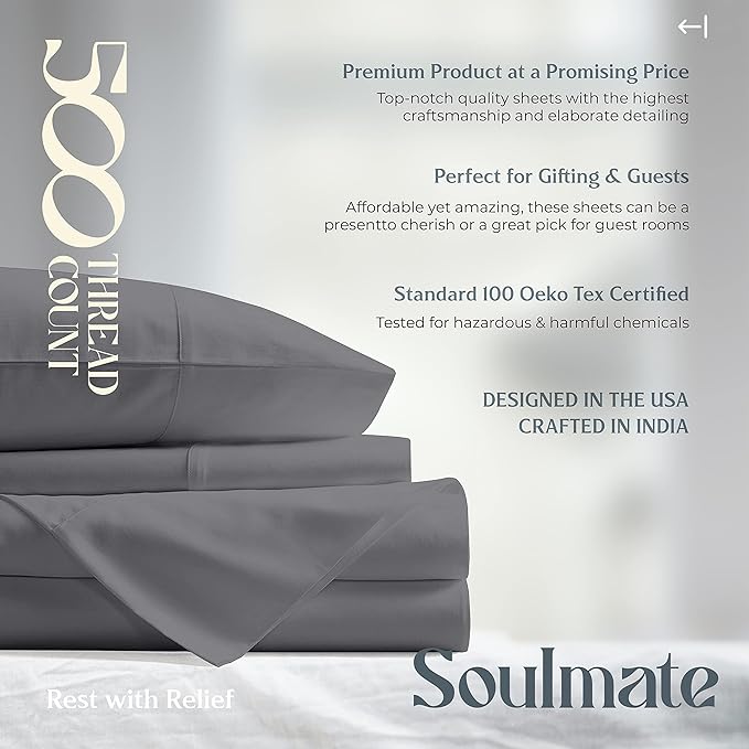 Mayfair Linen 100% Cotton Split King Sheets Sets - Image 7