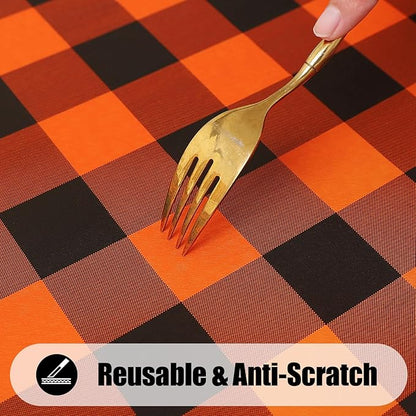 Smiry Rectangle Picnic Table Cloth, Elastic Waterproof Fitted Vinyl Tablecloths - Image 8