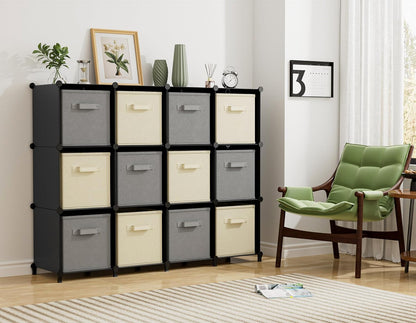 homidec closet organizers and storage, 12 cube storage showing dimensions