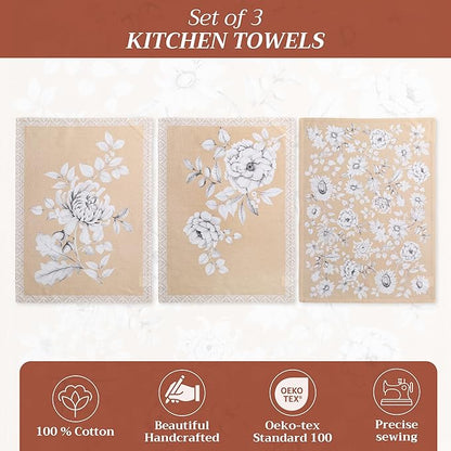 Maison d' Hermine Kitchen Towels Set of 3 100% Cotton 20" x 27.5" Reusable - Image 2